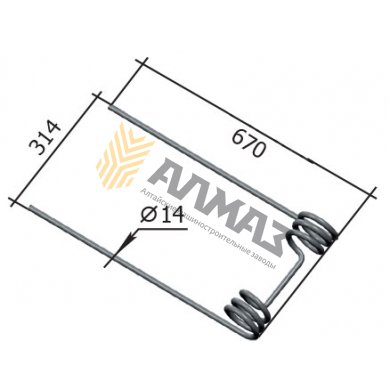Harrow spring tooth (d=14 mm) RZZ.00.01.608 